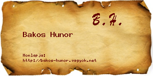 Bakos Hunor névjegykártya